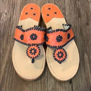 Classic Jack Rogers Orange and Navy